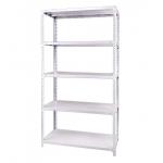 White Wide Span Shelving , O Type Angle Metal Rivet Warehouse Shelving Racks for sale
