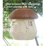 Dual Purpose Home Swinging Dog Bed Rattan Woven Nest Cute Cat Dog Nest Rattan Proof Mushroom House for sale