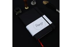 China Custom A5 Wide Ruled Hardcover Writing Notebook with Back Pocket Double Bookmarks supplier