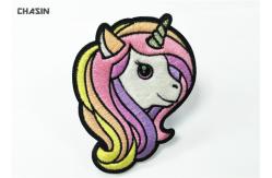 China Furry Fabric Hand Embroidered Patches Unicorn Pattern For Children supplier