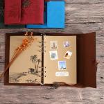 6 Ring Binding Travel Journal Notebook Maple Leaf Embossed Logo With Retro Pendent