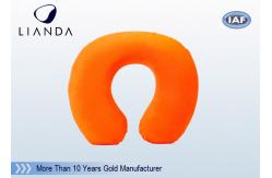 China Orange Travel Neck Pillow Embroidery Memory Foam For Car Flight supplier