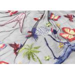Embroidered Multi Colored Lace Fabric Mesh Fabric For Dresses Butterfly Bird Pattern for sale