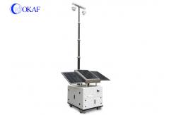 China Cart Mobile Sentry Security Camera Tower Semi Permanent Camera Mega Pxiels Steel Material supplier