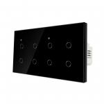 157 Type 8gng White Black Smart Light Switch Glassy Remote Control Wifi Switch For Home Support Google Assistant Voice for sale