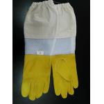 Yellow Sheepskin Gloves For Beekeeping With White Ventilated Wrist White Cloth Sleeve for sale