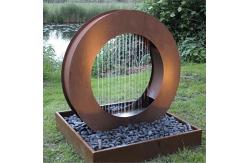 China Led Light Corten Steel Water Feature For Garden supplier