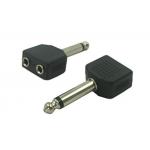 Y Splitter Microphone Audio Cable Connectors 1/4 Inch Mono Male to Dual 3.5mm Female for sale