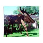 Animals Corten Steel Moose Statue , Abstract Style Rusted Steel Garden Art for sale