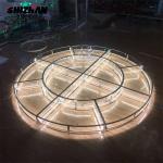 Large Corporate Event Stage Retractable Acrylic Tempered Glass Lights Round Stage for sale