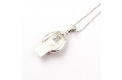 China Heart Shaped Water Drop Necklace Crystal Usb Stick With Chips Hidden Inside supplier