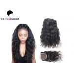 Full Cuticle Brazilian Natural Black 7A Virgin Hair 4*4 lace closure for sale