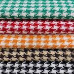 Polyester Shiner Knitting Houndstooth Suit Tweed Wool Fabric Stock
