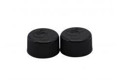 China Customized Plastic Child Proof Cap For Bottles Black 20mm Screw Cap supplier