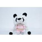 Warm Plush Panda Hat Black / White Color Customized Logo Polyester Material for sale