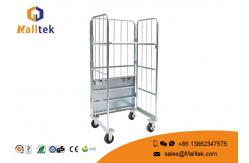 China Warehouse Zinc Plated Logistics Trolley Foldable Wire Mesh Carry Trolley Cart supplier