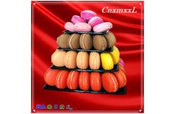China Plastic Macaron Display Stand With 4 Tier Square Macaron Tower supplier