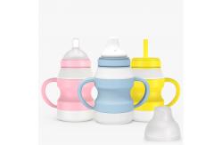 China Odorless Silicone Baby Feeding Bottle Leakproof Transparent Pyramid Shape supplier