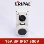 IP67 16A 3P IEC Industrial Power Socket With Mechanical Interlock for sale