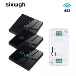 Wireless Touch Wall Switches Sets RF433 1gang Luxury Glass Panel Remote Control Switch Light  support voice control for sale