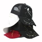Sublimation Printed Trucker Caps , Plastic Snapback Trucker Cap Curved Brim