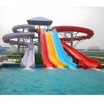 Fibreglass Water Slide For Sale Outdoor Swimming Pool Water Park Equipment Spiral Open Closed Slide Use For Children And Adults for sale