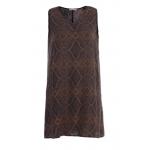 Knee Length Women Plus Size Print Dresses V Neck Sleeveless Loose Style for sale