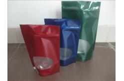 China Recyclable Aluminum Foil Pouch Packaging Laminated Stand Up Matt Mylar Pouch with Window supplier