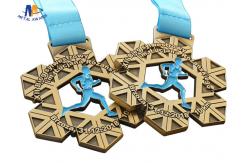 China Die Cast Custom Sport Medals 10K With Ribbon round Shape Pesonalized supplier