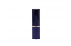 China Magnet Aluminum 3.5g Glossy Blue Empty Lip Balm Tubes With Round Shape supplier