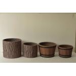Modern Lightweight Waterproof Round Fiber Clay Planter Reinforced Clay Planter