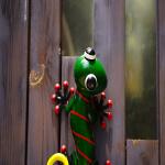 Colorful Outdoor Metal Lizard Wall Art Handicraft Metal Gecko Wall Art for sale