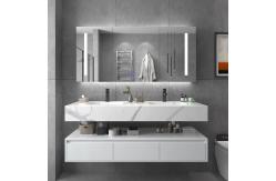 China OEM/ODM Wall Mount Floating Bathroom Vanity Sink Slate Top Solid Wood supplier