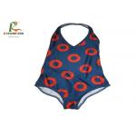 Customized Red Circle Lycra One Piece Swimsuit , Womens One Piece Bathing Suits OEM for sale