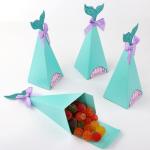 Wedding Birthday Party Customized Gift Box Paper Candy Box With Mermaid Tail for sale