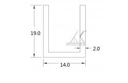 China U Shape Channel Aluminium Alloy Profile Extrusion Brushed Gold For Glass Railings supplier