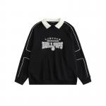 Lightweight Pullover Plain Crew Neck Sweatshirt Black White Casual Oversized Hoodie for sale