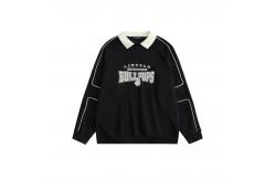China Lightweight Pullover Plain Crew Neck Sweatshirt Black White Casual Oversized Hoodie supplier
