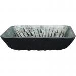 Gray Rectangular Vessel Sink Hot Melt Hand Drawing Tempered Glass Vanity Sink