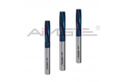 China 4 Flutes Left Hand Spiral Reamer Bule Nano Coating Tungsten Carbide Reamer H7 supplier