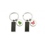 Promotion Custom Logo Metal Keychain Holder Cute Pendant Rectangle Body for sale