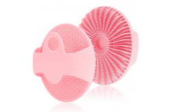 China Customized Logo Ellipse Pink Massager Brush Scalp Brush Silicone Back Bath Brushes Scrubbers supplier