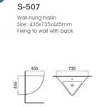 Modern Bathrooms Ceramic Wall Hung Basin Functional With Easy Clean Glaze