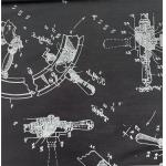 Bright Silver Gear 50D Mechanical Bullet fabric (Black) for sale