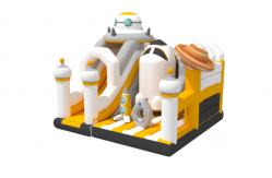 China OEM Kids Planet Inflatable Combos Sports Enthusiast Small Bounce House With Slides supplier