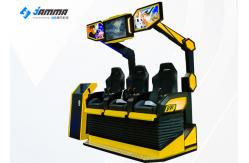 China Black And Yellow Colour 9D Virtual Reality Simulator Three Person 3500W supplier