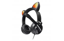 China 10m Transmission Wireless Cat Ear Headphones With RGB LED Moving Light supplier