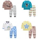 New Arrived wholesale Animal patterns long sleeve kids clothing set for sale