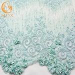 MDX Soft 3D Floral Embroidered Lace Fabric Handmade For Party Dresses for sale