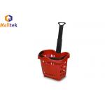 Single Handle PU Wheeled HDPP Supermarket Shopping Basket for sale